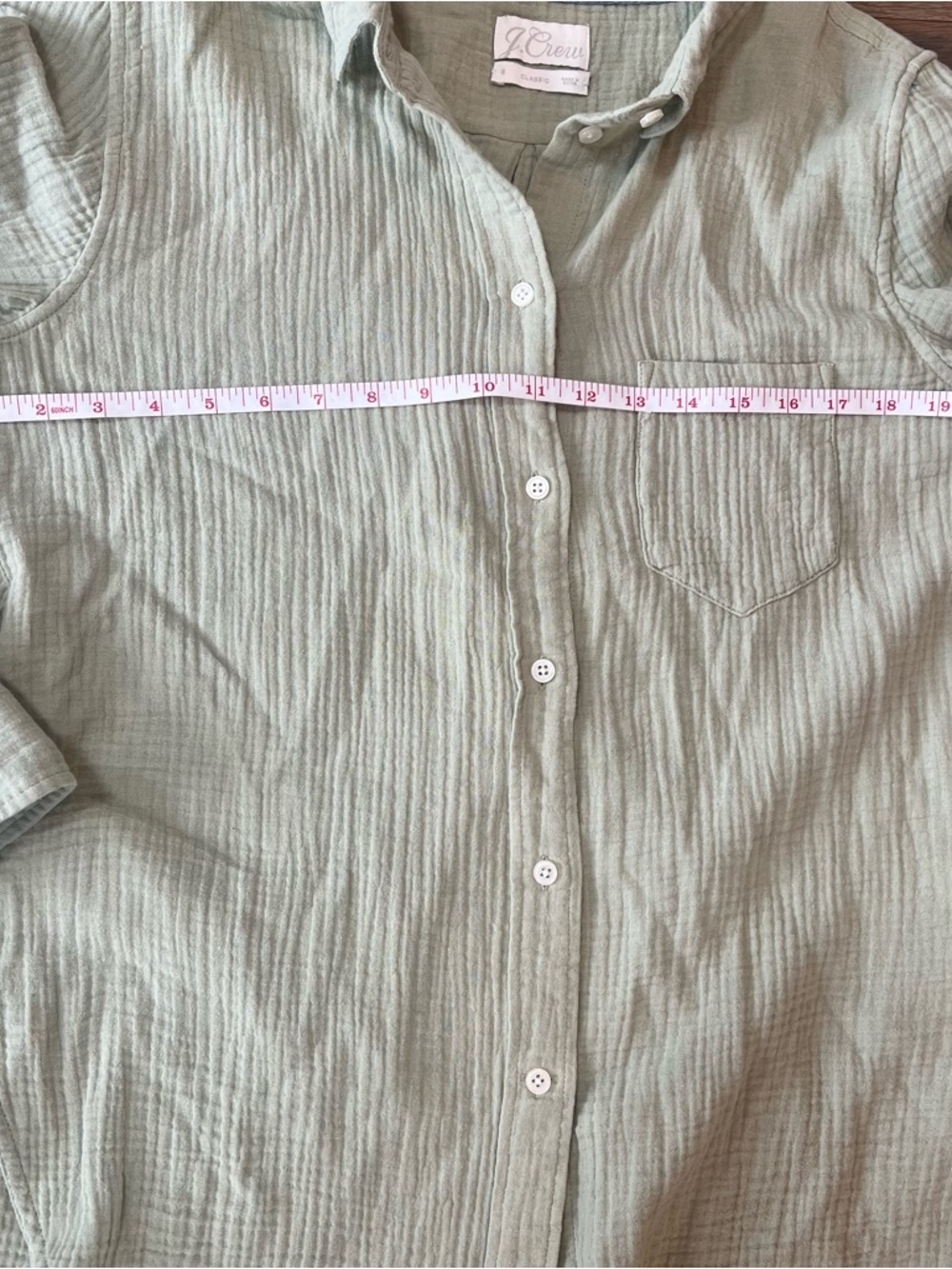 J. Crew Cotton garçon button down long sleeve gauze pistachio green women’s 8 - Picture 6 of 7